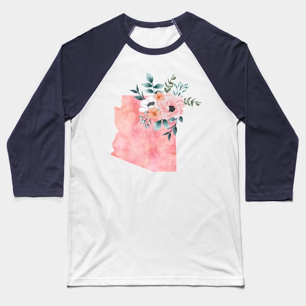 Arizona Floral Baseball T-Shirt by bloomnc